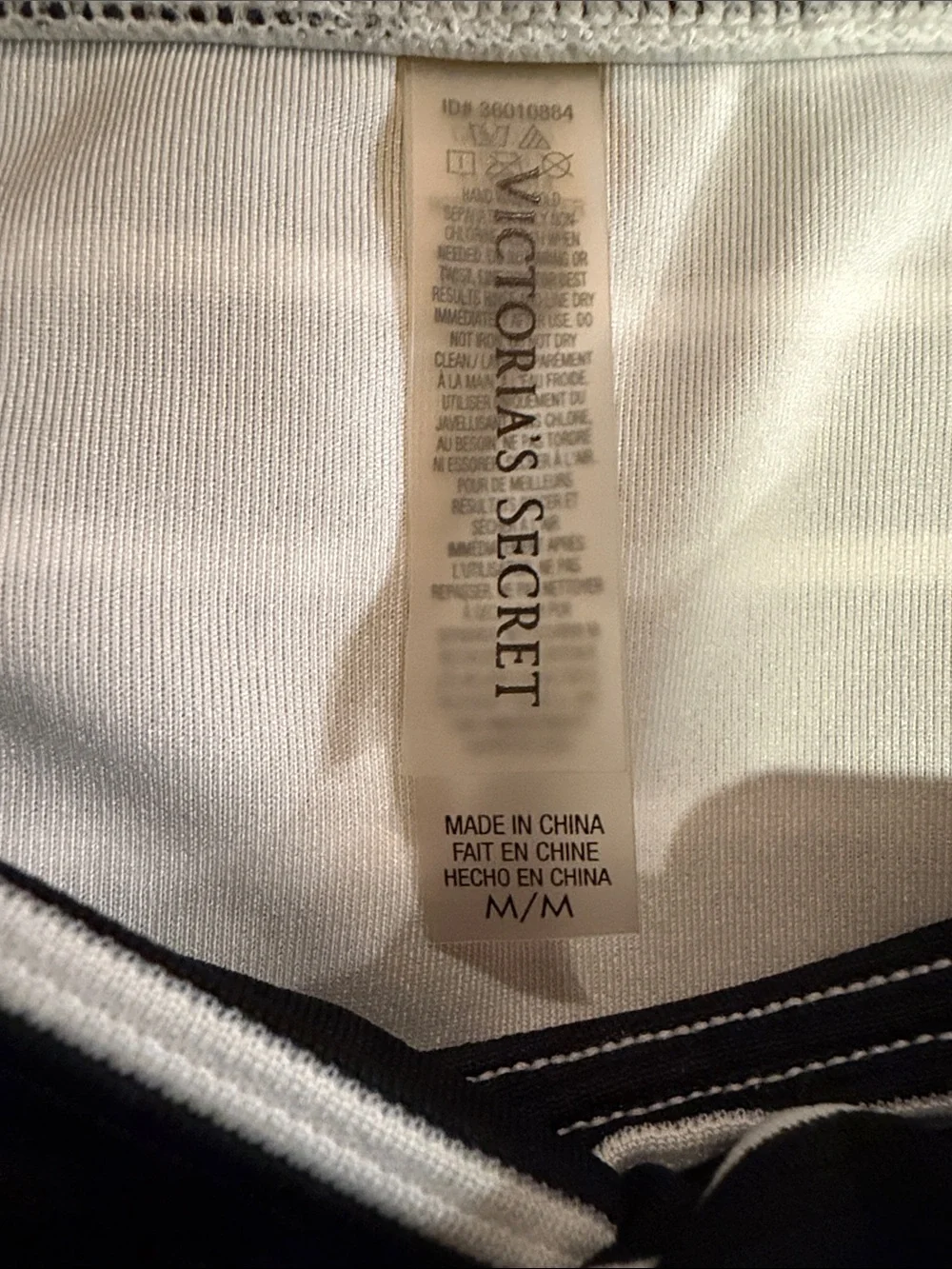 Victoria's Secret Black-and-White Striped Bottoms with No Name Black Bikini Top